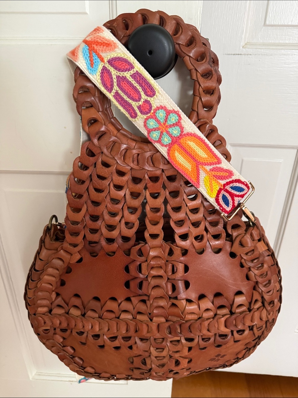 PATRICIA NASH TICCI FLAP-OVER LEATHER CROSSBODY - Picture 3 of 7